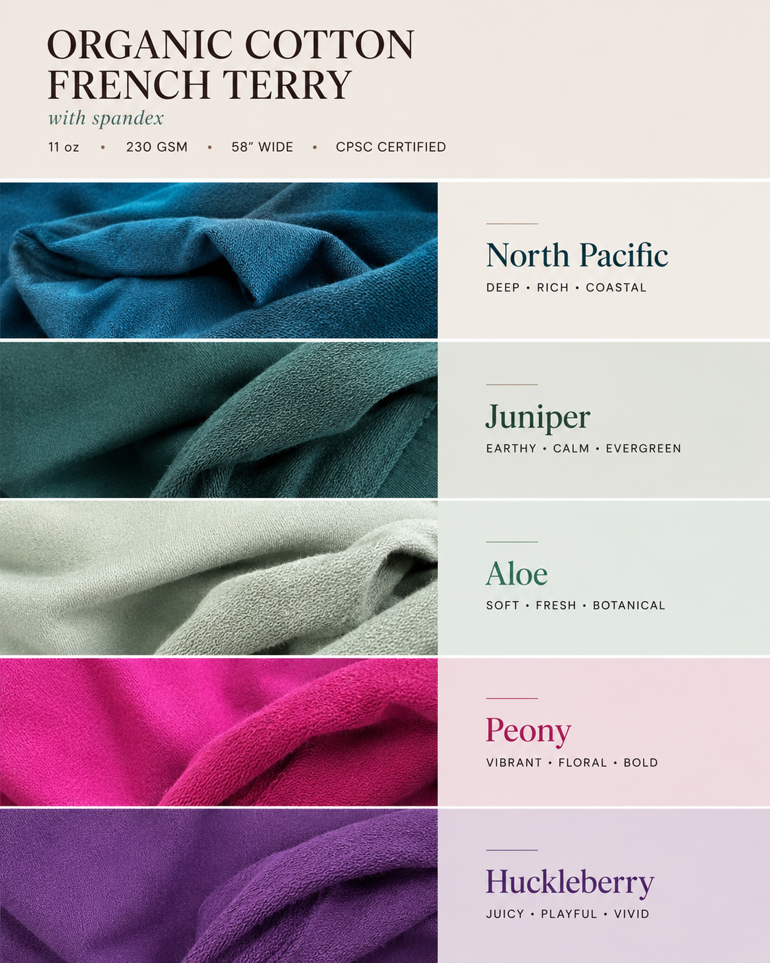 Organic Cotton/Spandex French Terry