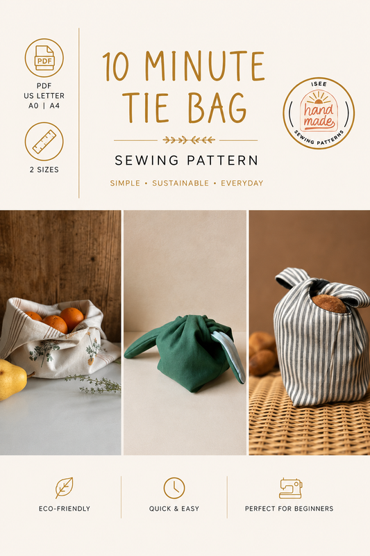 10 Minute Tie Up Bag Sewing Pattern
