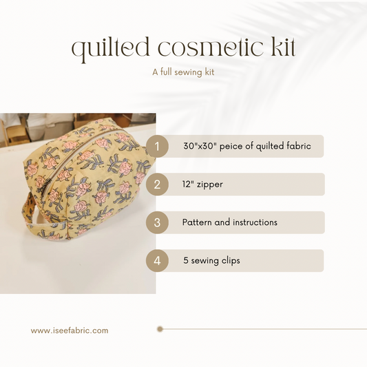 Quilted cosmetic sewing kit