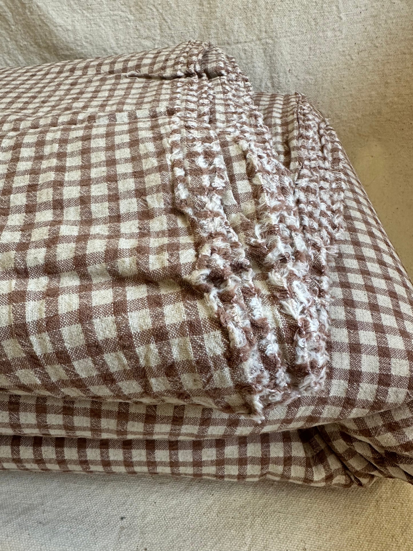 Gingham Linen+Cotton Blend