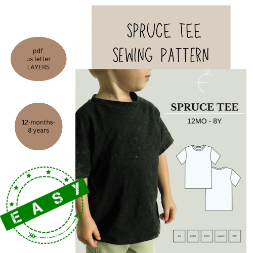 SPRUCE TEE sewing pattern PDF letter