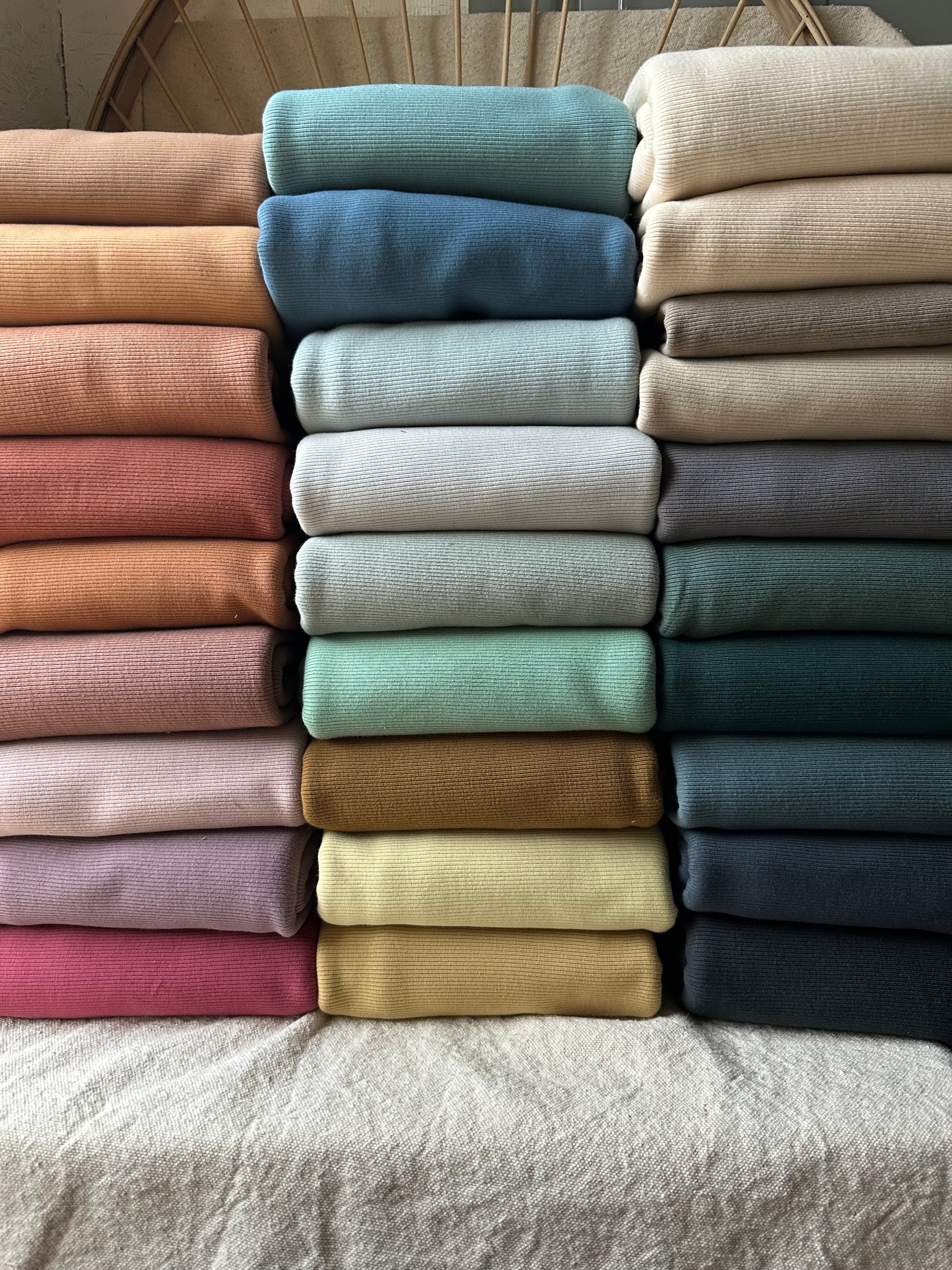 Sage 2x2 Organic Cotton Rib Knit Fabric