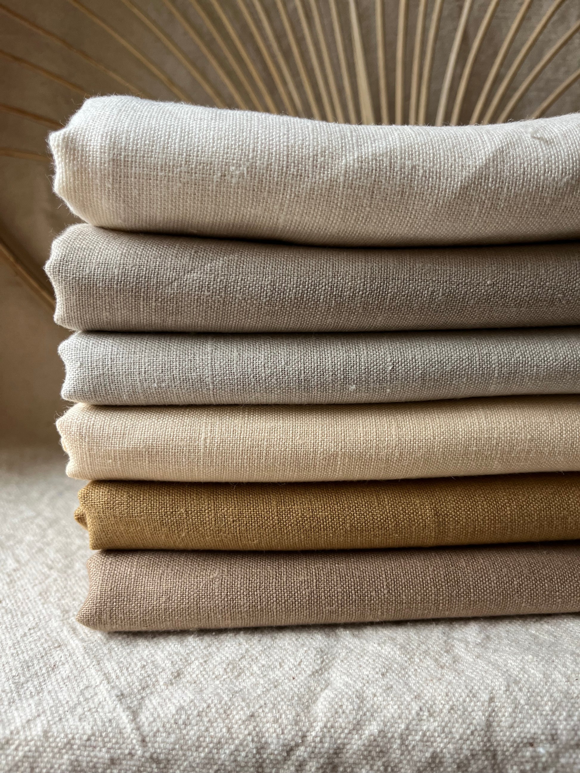 100% Stonewashed Linen Medium Weight Fabric by the Yard 7.2 oz