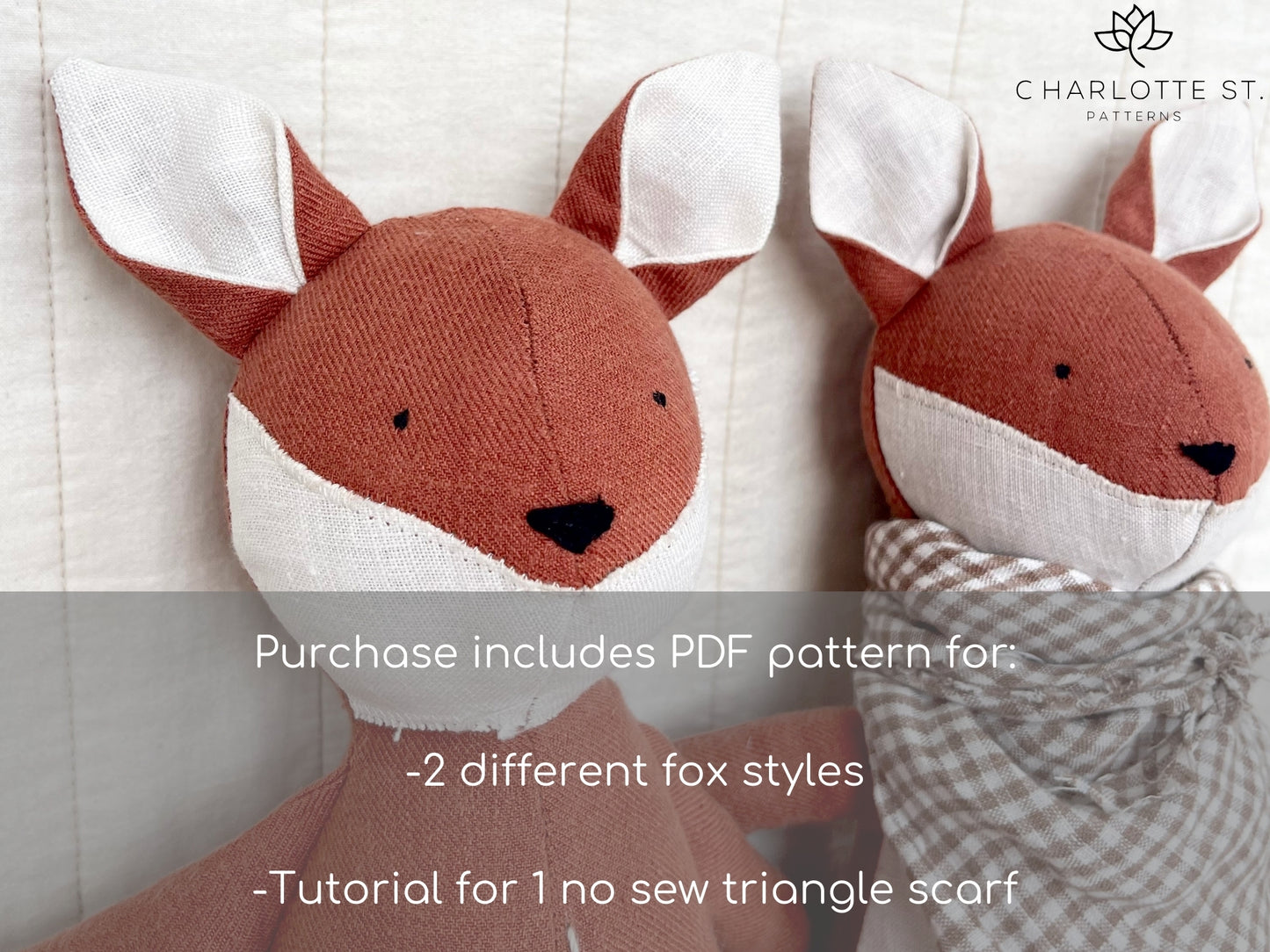 Fox and Wolf Plush PDF Sewing Pattern