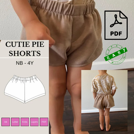 Cutie Pie shorts Digital PDF sewing pattern