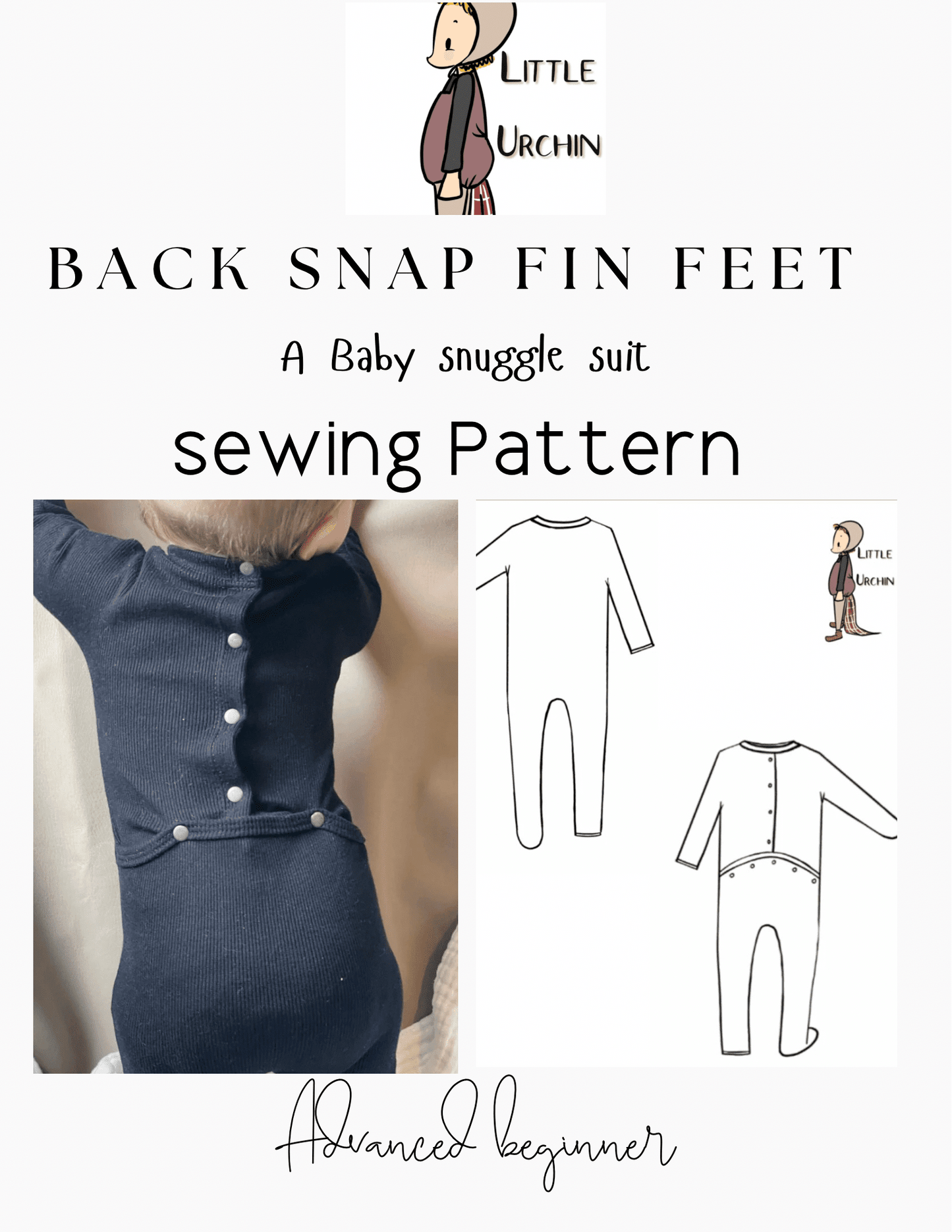 Back Snap Fin Feet sewing pattern - Isee fabric