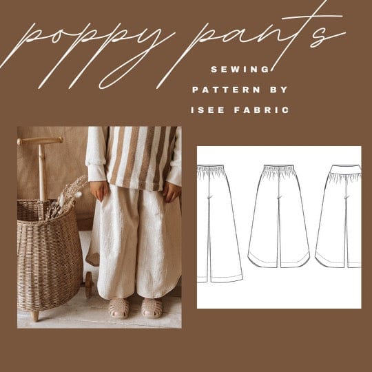 Children and Youth Poppy Wide Leg Pants Sewing Pattern - Isee fabric