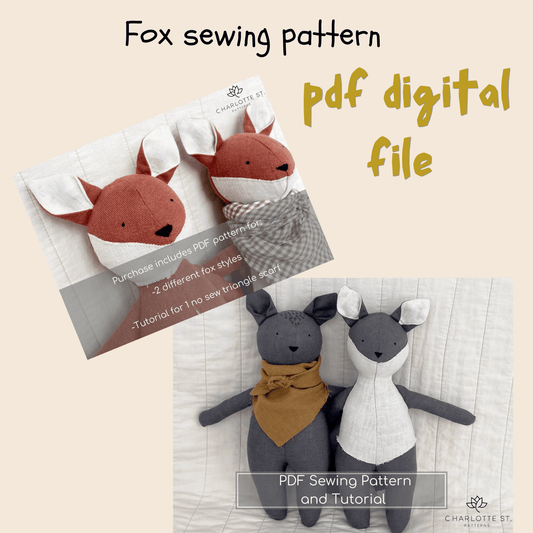 Fox and Wolf Plush PDF Sewing Pattern - Isee fabric