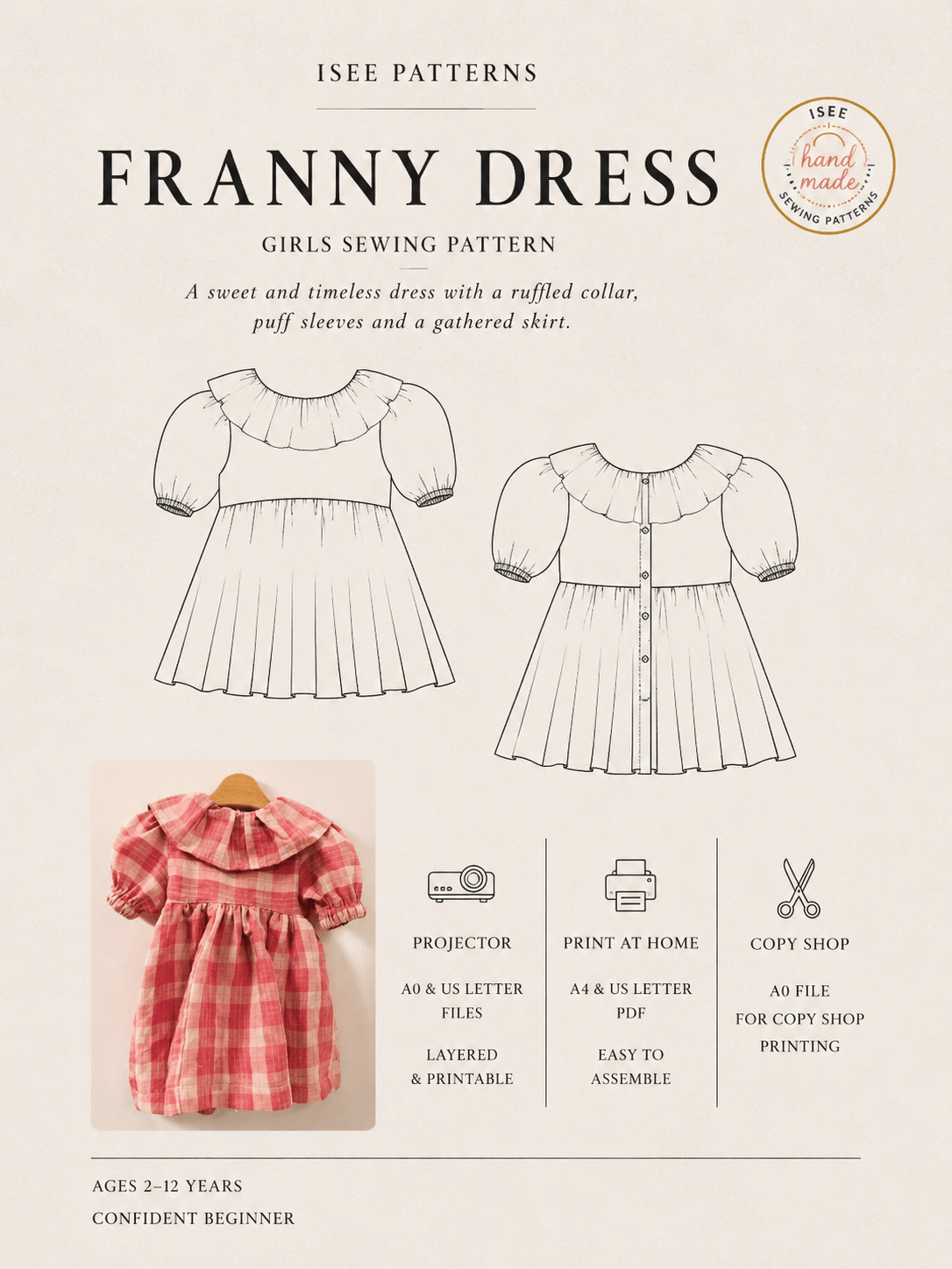 Franny cottage dress sewing pattern - Isee fabric