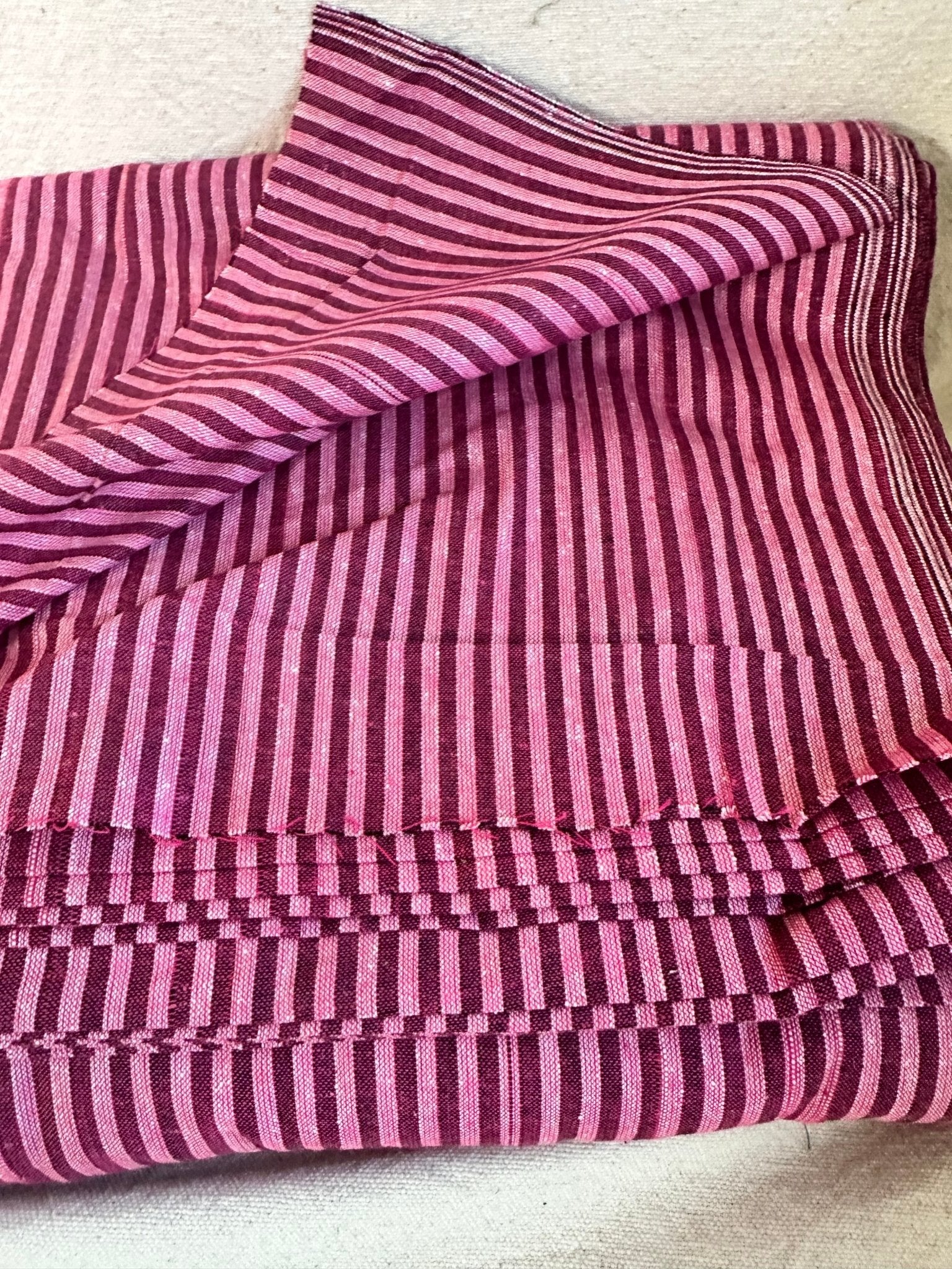 Gathered Stripe Collection | Rustic Yarn-Dyed Cotton | 100% Cotton Woven Fabric - Isee fabric