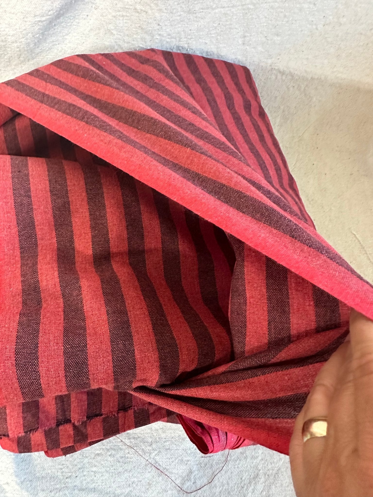 Gathered Stripe Collection | Rustic Yarn-Dyed Cotton | 100% Cotton Woven Fabric - Isee fabric