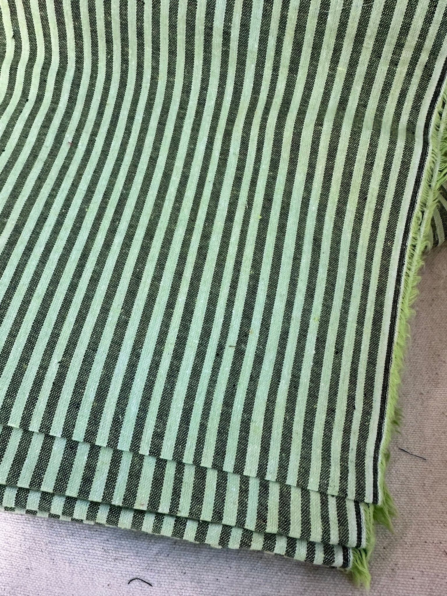 Gathered Stripe Collection | Rustic Yarn-Dyed Cotton | 100% Cotton Woven Fabric - Isee fabric