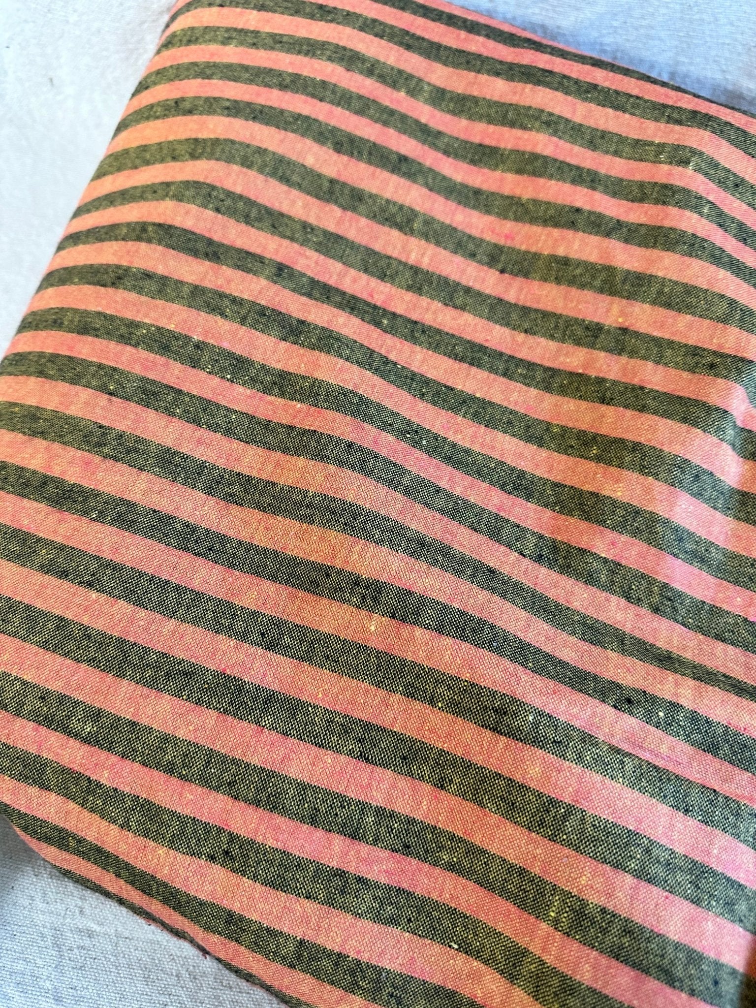 Gathered Stripe Collection | Rustic Yarn-Dyed Cotton | 100% Cotton Woven Fabric - Isee fabric