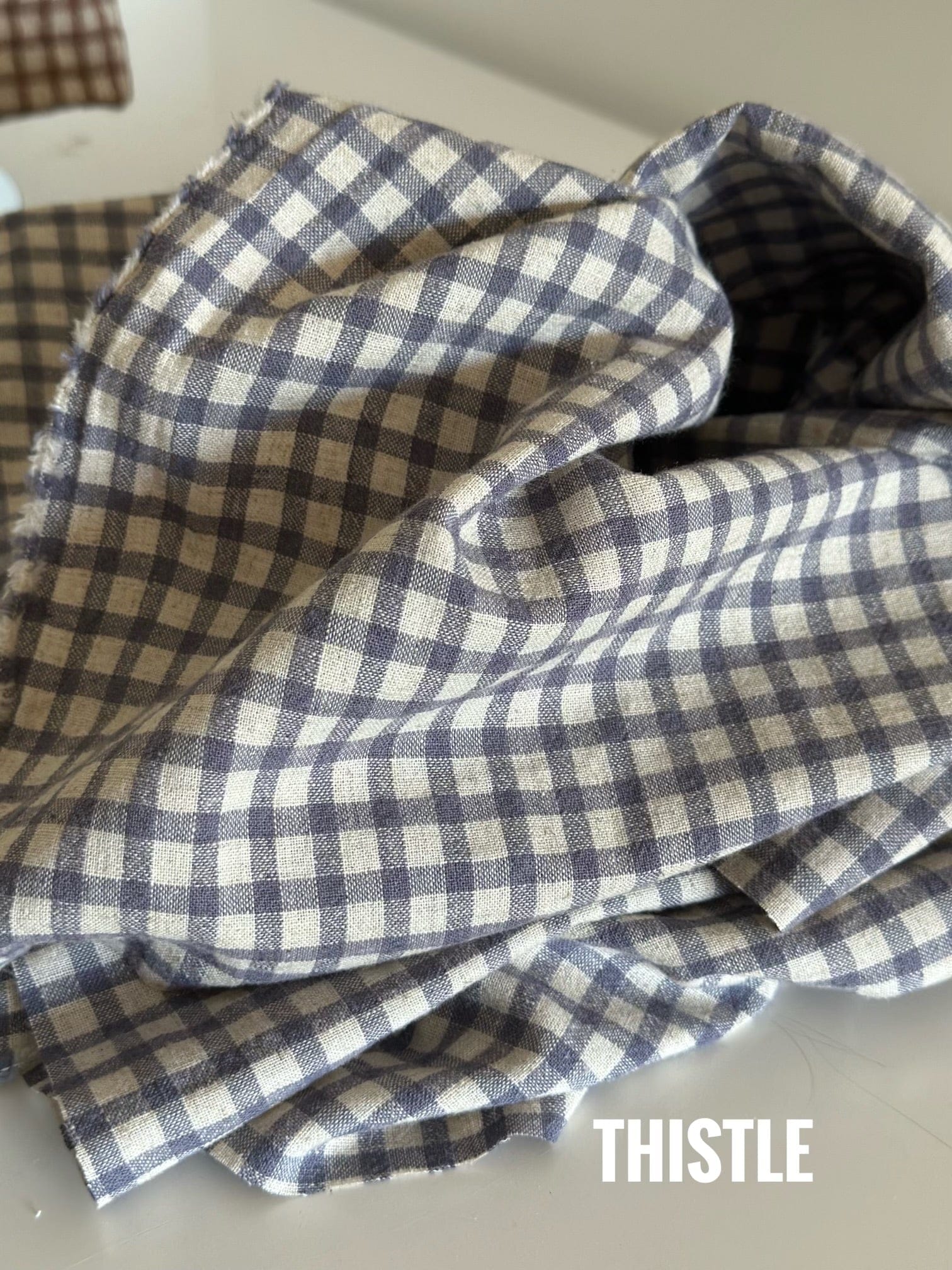 Gingham Linen+Cotton Blend - Isee fabric