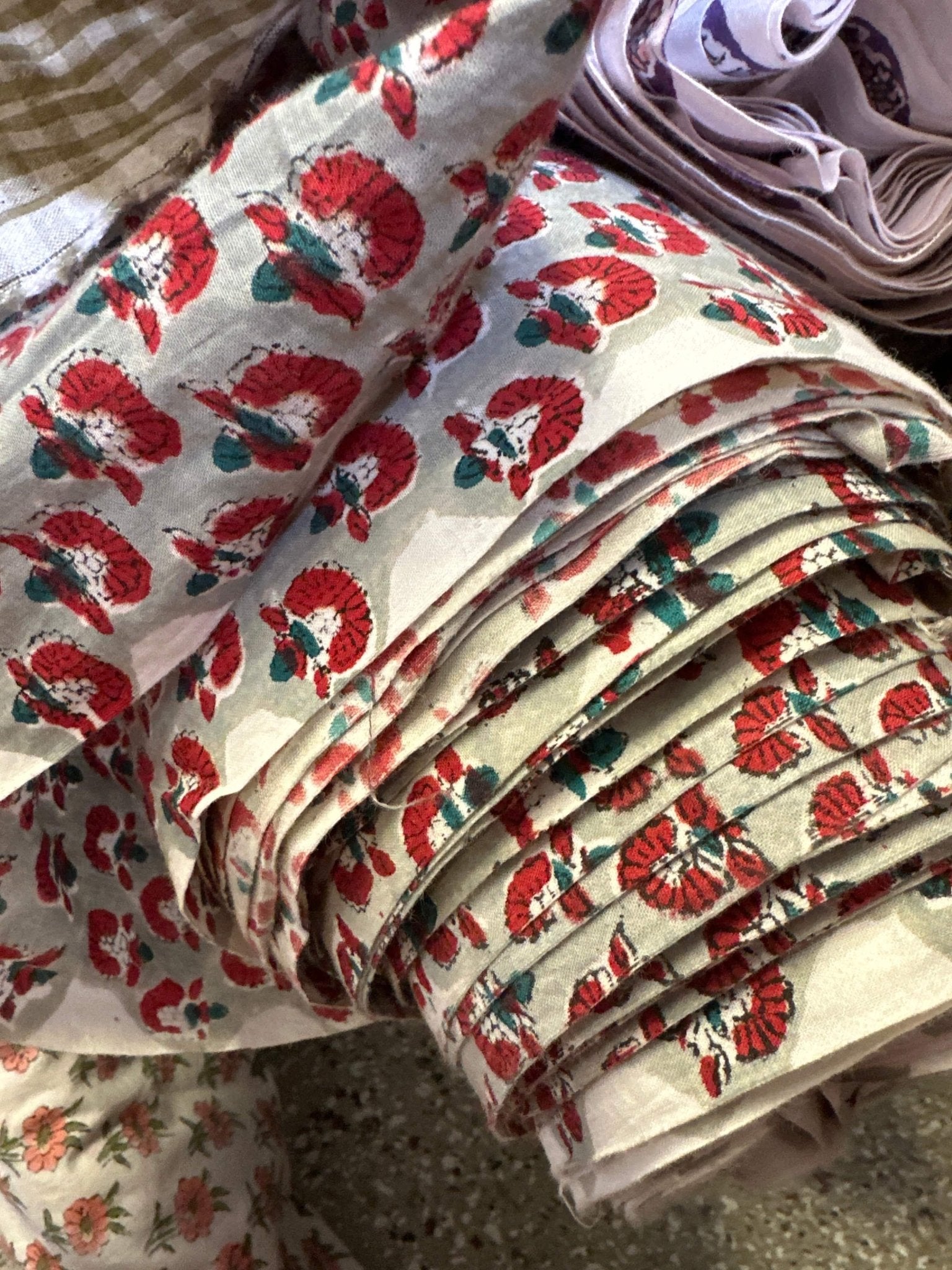 Hand Stamped Cotton Batiste - Isee fabric
