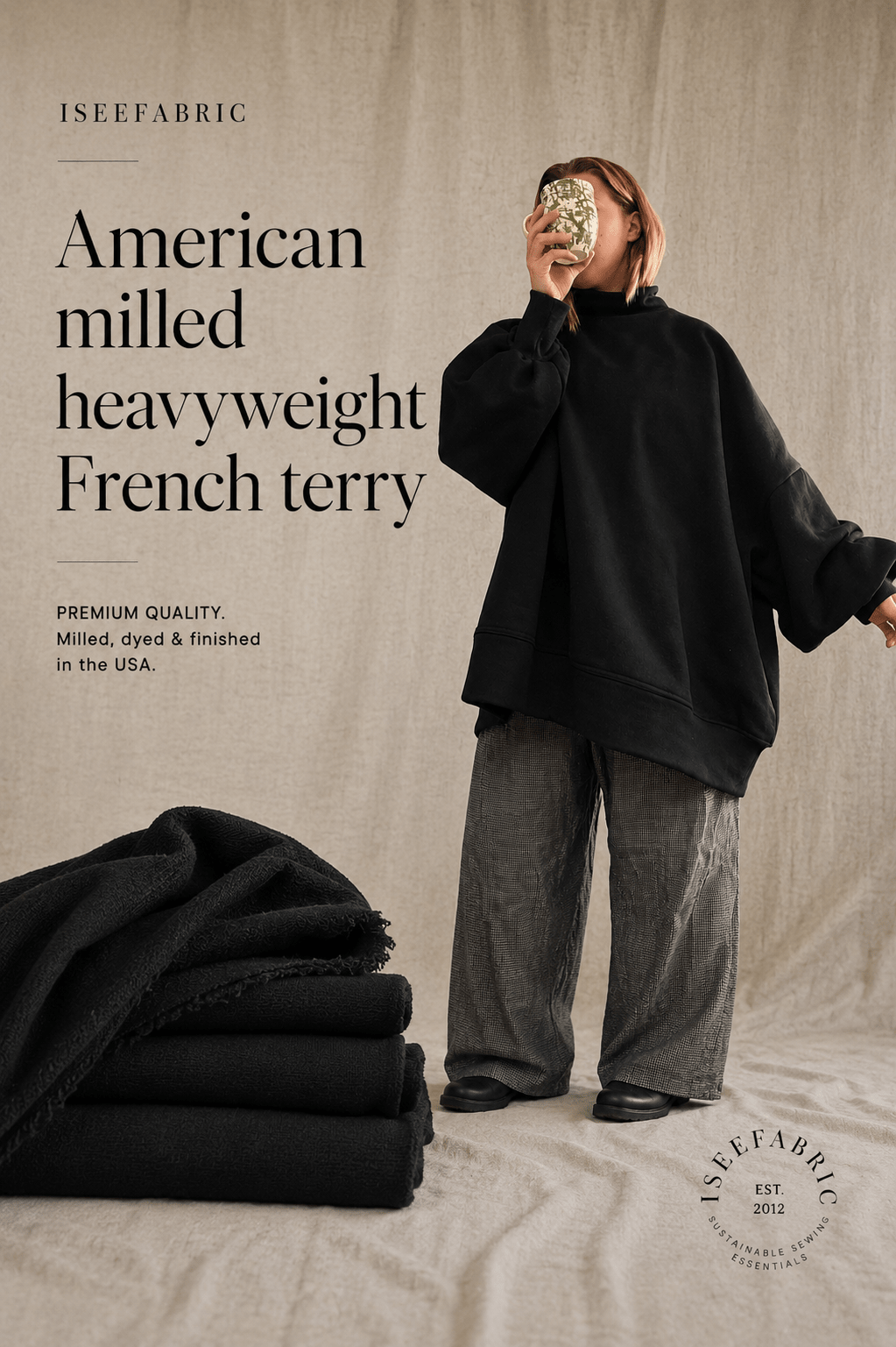 Heavyweight 100% Cotton French Terry - Isee fabric