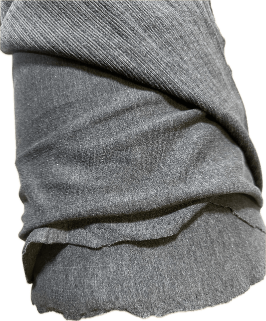 Heavyweight Flat Back Rib Knit – Charcoal – - Isee fabric