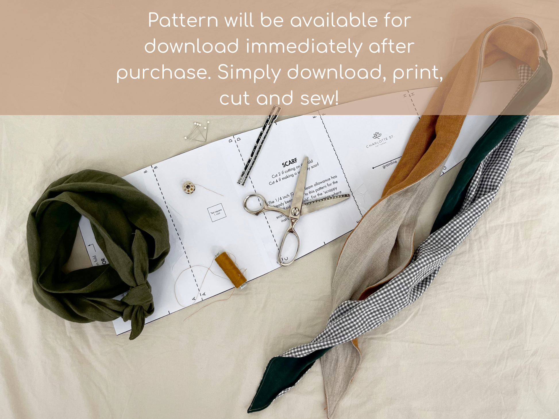 Knotted Scarf Sewing Pattern - Isee fabric