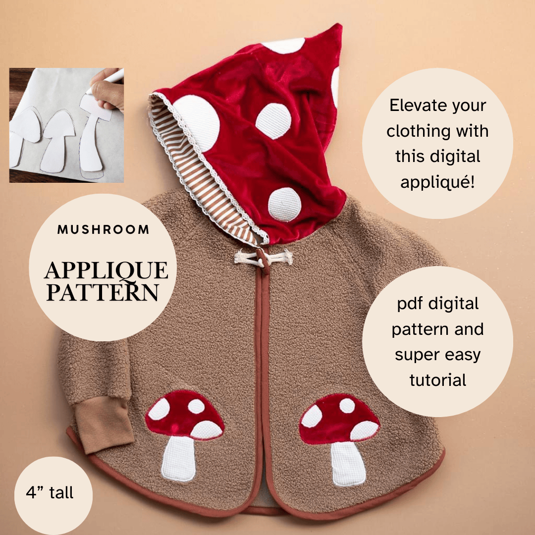 Mushroom Applique Template and Tutorial - Isee fabric