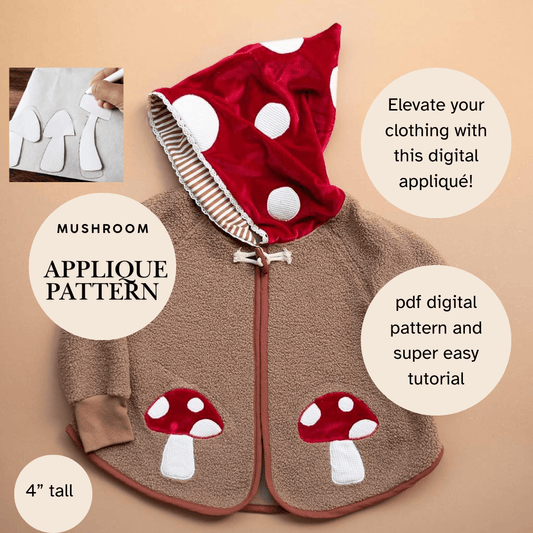 Mushroom Applique Template and Tutorial - Isee fabric