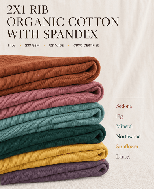 Organic Cotton 2x1 rib knit - Isee fabric