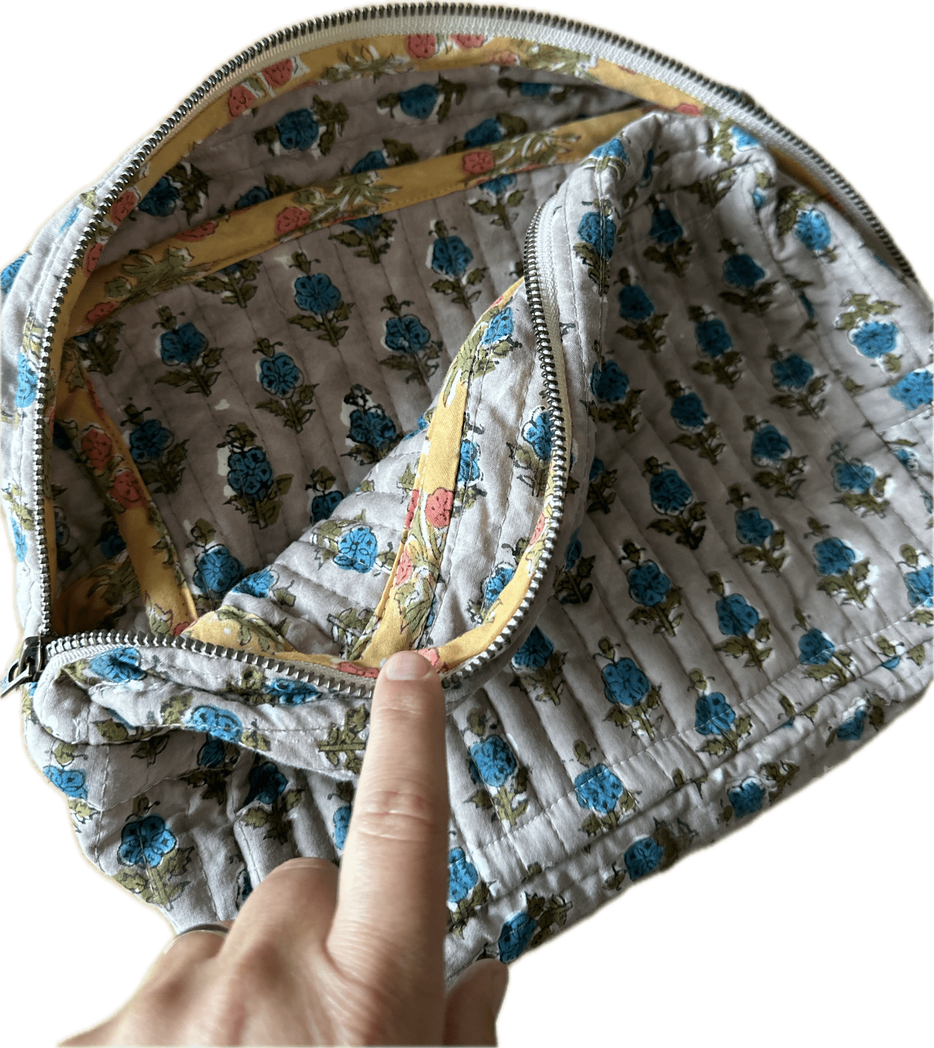 Quilted Double Sided Hand Stamped Cotton Batiste - Isee fabric