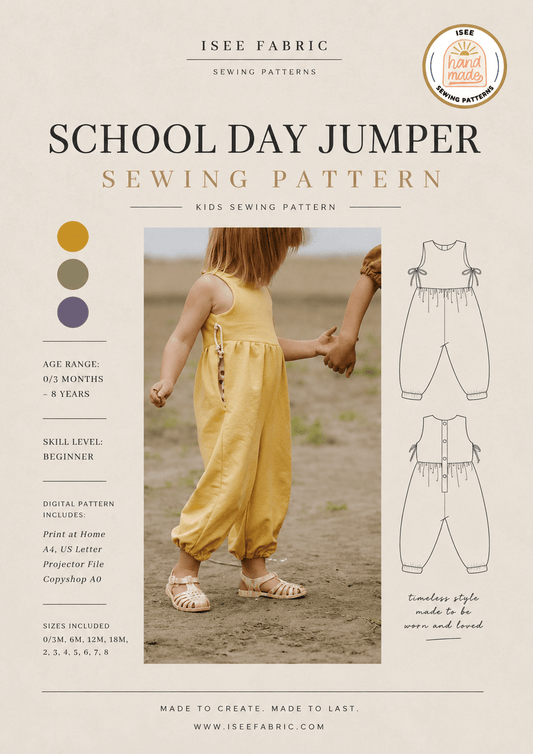 School Day Jumper – Digital Sewing Pattern (Sizes 3 Months–8 Years) - Isee fabric