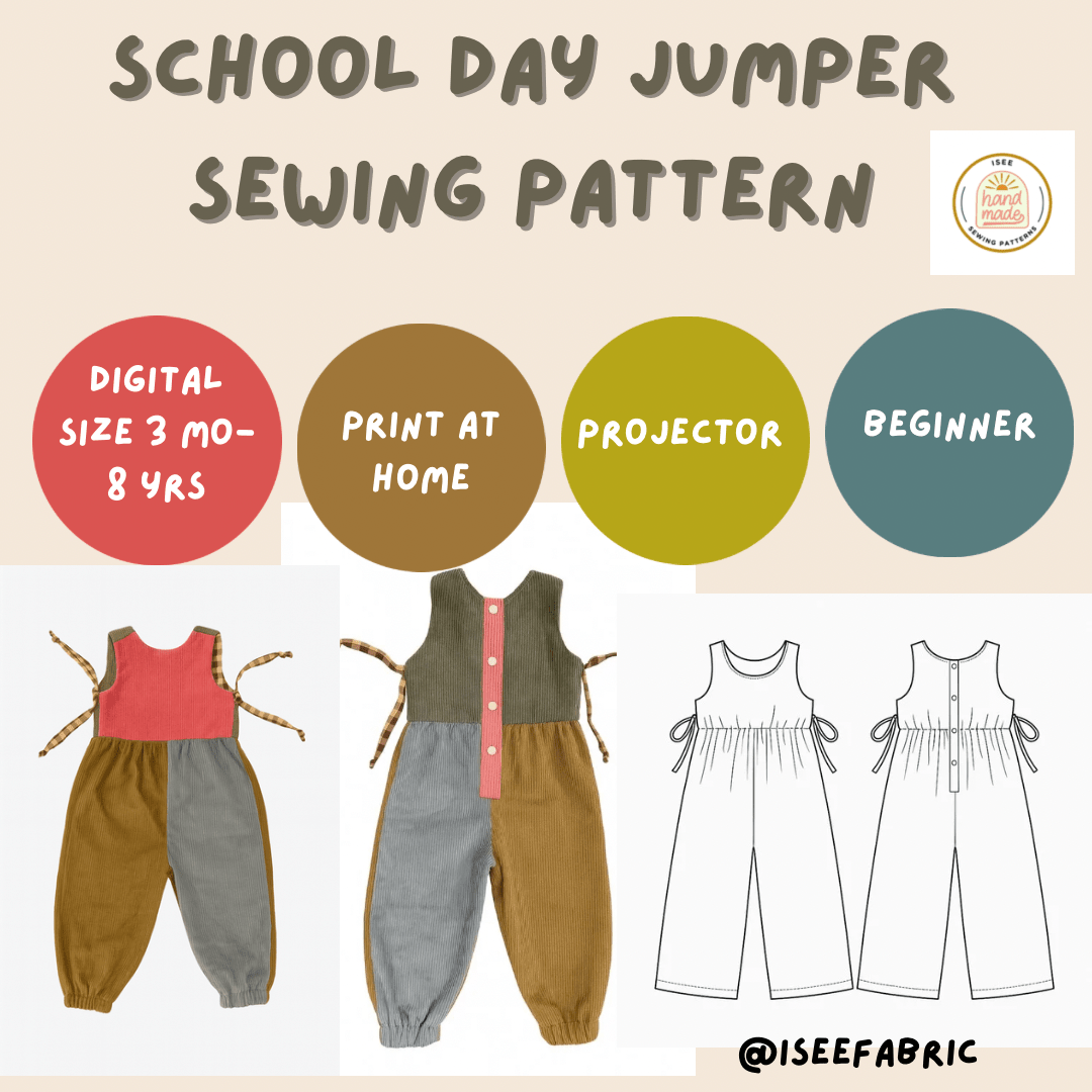 School Day Jumper – Digital Sewing Pattern (Sizes 3 Months–8 Years) - Isee fabric