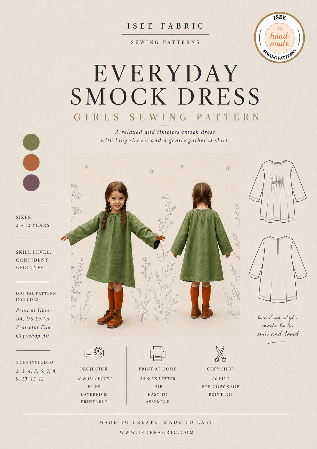 The Everyday Smock Dress/Top PDF Pattern - Isee fabric