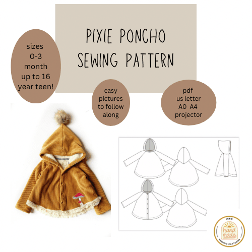 The Pixie Poncho Sewing Pattern - Isee fabric