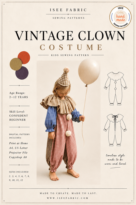 Vintage Clown Costume Sewing Pattern PDF - Isee fabric