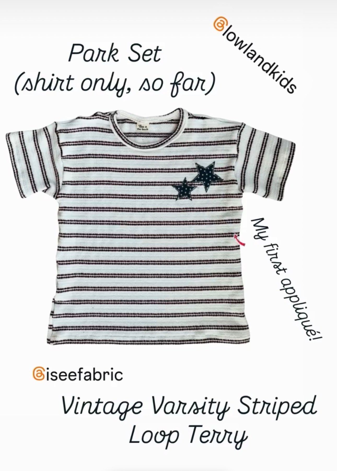 Vintage Varsity Stripe Loop Terry - Isee fabric