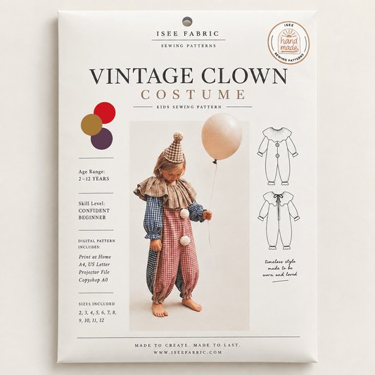 WHOLESALE | Vintage Clown Costume Paper Sewing Pattern | Pack of 10 - Isee fabric