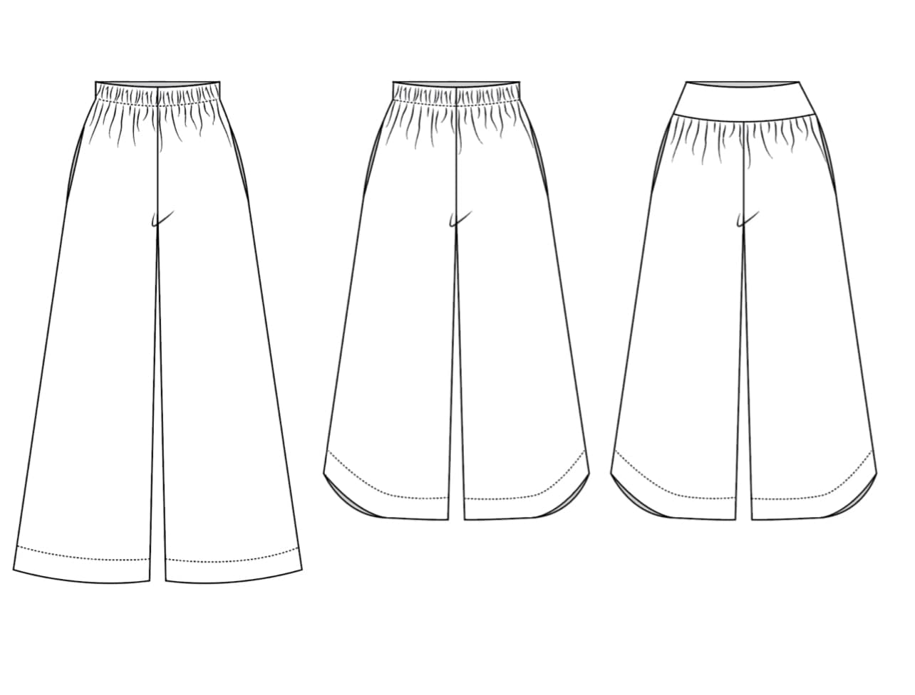 Children and Youth Poppy Wide Leg Pants Sewing Pattern - Isee fabric